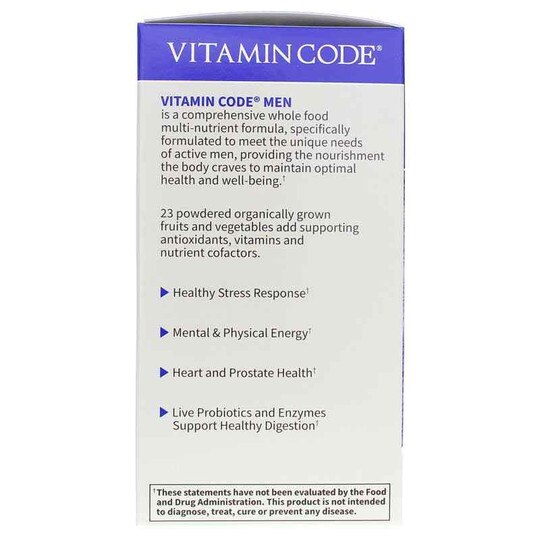 Vitamin Code Men Raw Whole Food Multivitamin, GOL